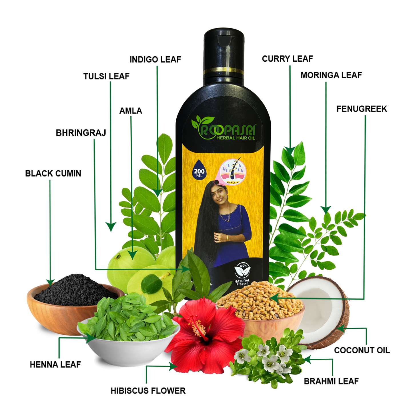 Roopasri Herbal Hair Oil 300 ml